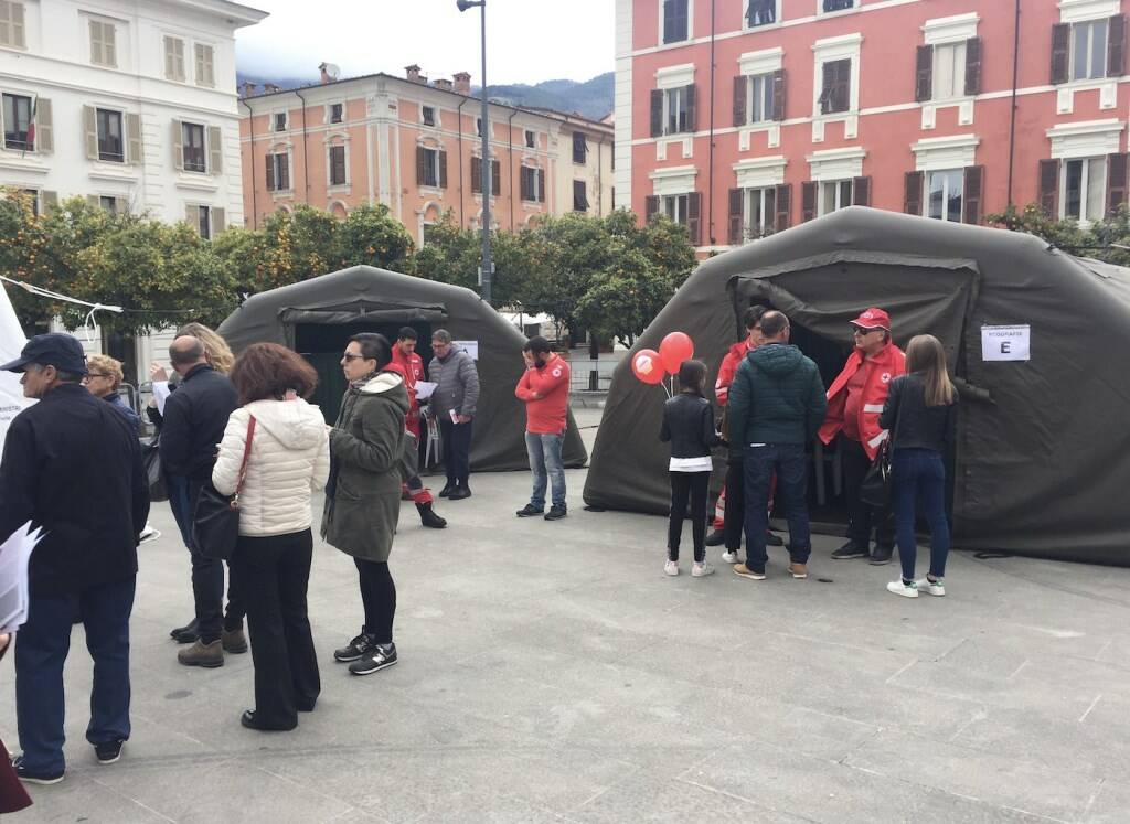 L'ospedale da campo allestito in piazza Aranci per la manifestazione "Lions in Piazza"