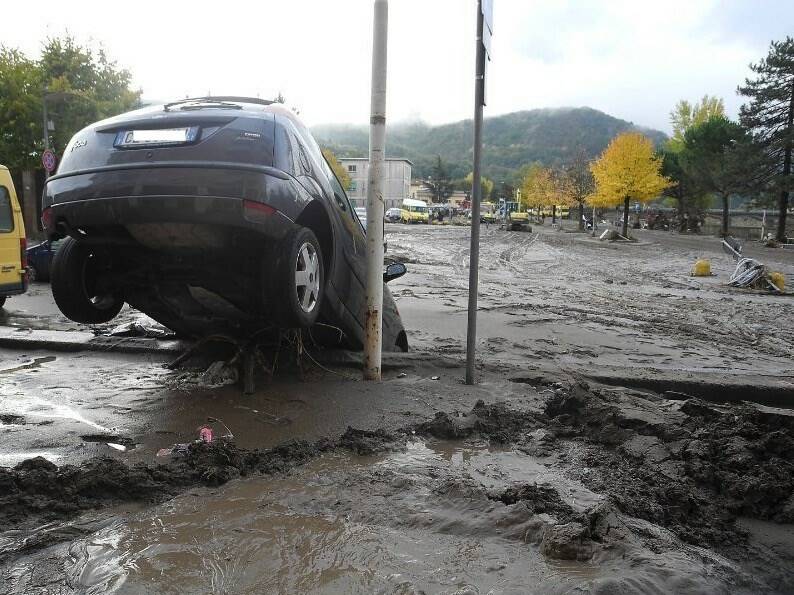 Gli effetti dell'alluvione del 2011 ad Aulla