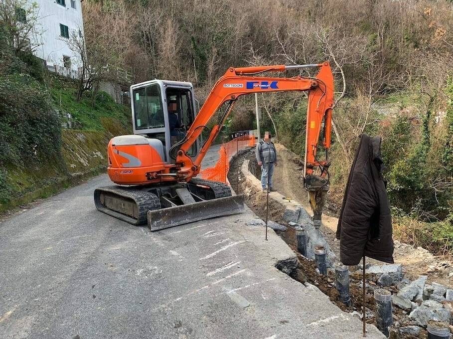 Lavori in corso sulla strada provinciale per Fontia