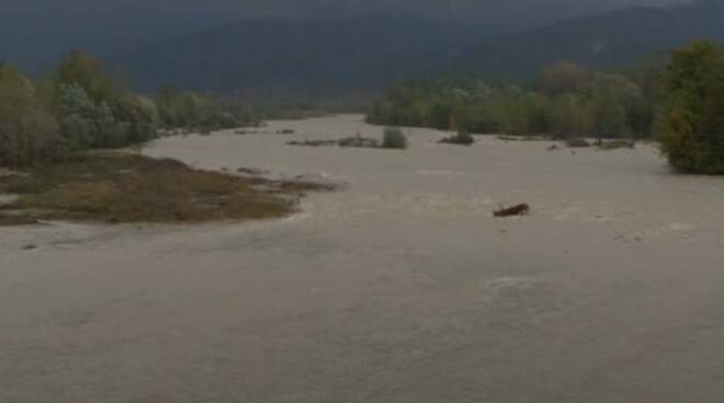 piena del Magra ottobre 2023 (foto da pagina social di Eugenio Giani presidente Toscana)