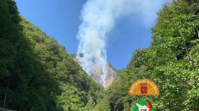 incendio bosco colonnata 13-08-2024